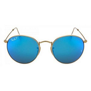 Óculos de Sol Ray-Ban RB3447 Round azul espelhado