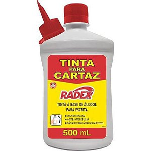 Tinta para cartaz Radex Vermelha 500ml