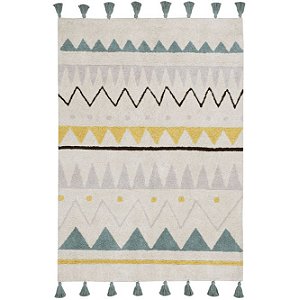 Tapete Infantil 120x160 Lorena Canals Azteca Azul Vintage P