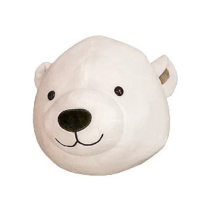 CABEÇA DE URSO POLA BRANCO DE TECIDO HONG DECOR