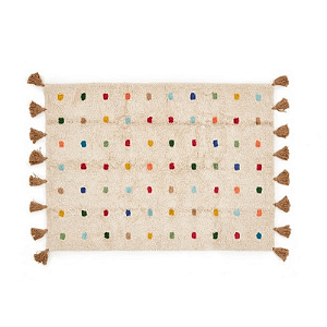 TAPETE LORENA ALGODAO BOLINHAS COLORIDAS U HONG DECOR
