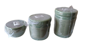 KIT HIGIENE VERDE ALINHAVADO COM TAMPA EM CERAMICA-EN