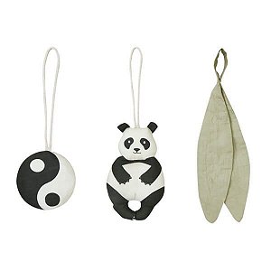 Set de 3 enfeites - Panda 11 x 42 cm-LORENA CANALS