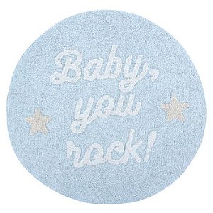Tapete Infantil 1,20 de Diâmetro Lorena Canals Baby, You Rock! Azul