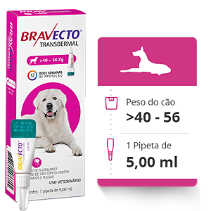 Bravecto Transdermal para Cães de 40 a 56 Kg - 1400 mg