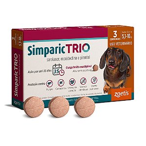 Simparic Trio 12mg 5,1 a 10kg 3 Comprimidos