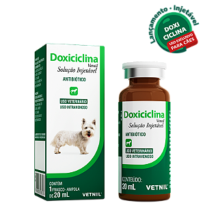 Doxiciclina Vetnil Antibiótico Injetável para Cães 20 mL