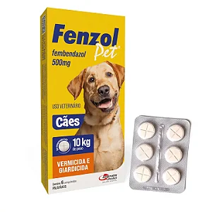 Fenzol Pet Agener União 500 mg 6 Comprimidos - Vermífugo para Cães