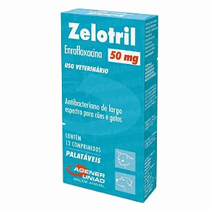 Zelotril 50 mg Agener União 12 Comprimidos - Cães e Gatos
