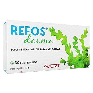 Refos Derme Avert 30 Comprimidos - Suplemento para Cães e Gatos