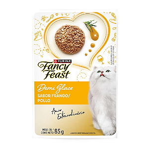 Fancy Feast Demi Glace Frango - Caixa com 15 Sachês de 85 g