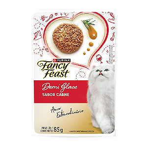 Fancy Feast Demi Glace Carne - Caixa com 15 Sachês de 85 g