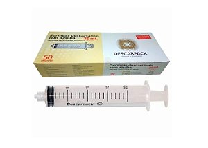 Seringa Descarpack 20 ml Luer Lock Sem Agulha Caixa 50 Unidades