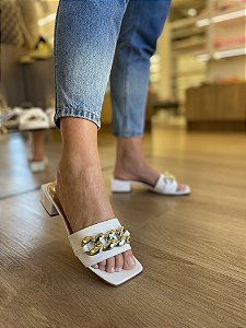 Tamanco Corrente Branco July