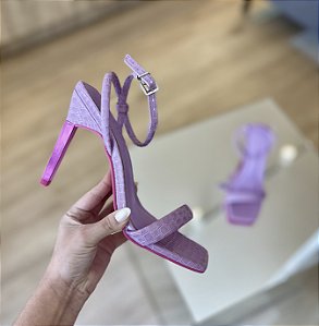 Sandália Salto Cromado Lavanda Sophia
