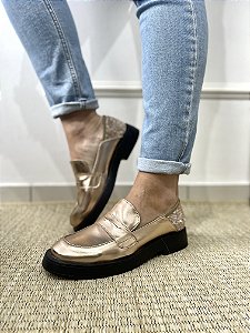 Mocassim Rosê Detalhe De Brilho Tainá