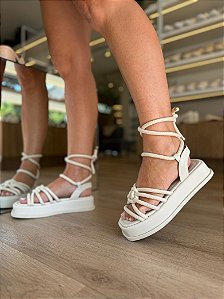Papete Off White Com Tiras De Corda Elisa
