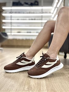 Tênis Casual Camurça Marrom Estela