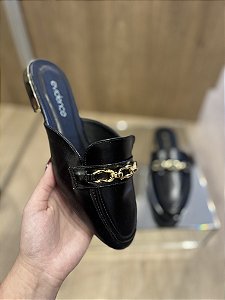 Mule Preta Com Corrente Manuela