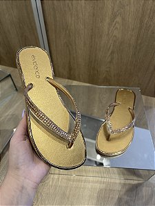 Chinelo Bronze Com Aplicações Na Tira Mari