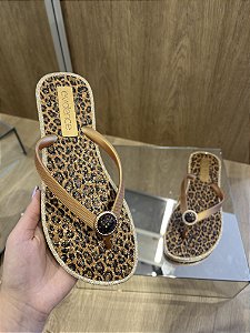 Chinelo Animal Print Com Pedraria Ivana