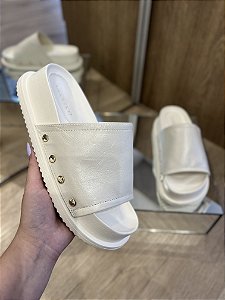 Papete Off White Tira Slide Em Couro Eduana