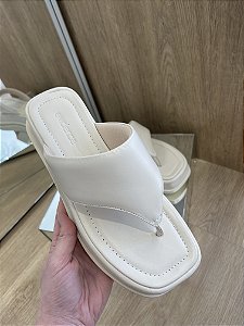 Flat Plataforma Couro Off White Paloma