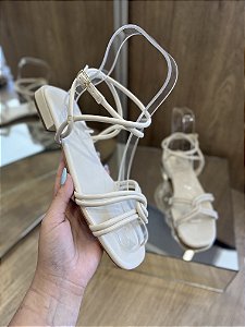 Sandália Rasteira Off White Amarração Kylie