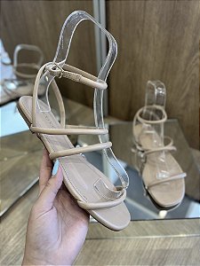 Rasteira Bege Minimalista Com Tiras Belle