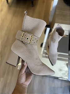 Bota De Malha Bege 2 Em 1 Juliete