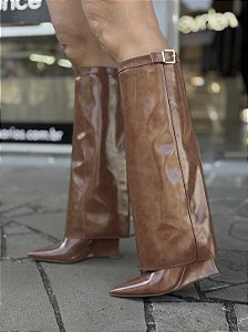 Bota Caramelo 2 Em 1 Com Capa Removível Aisha