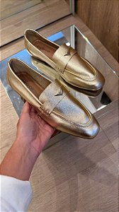 Mocassim em Couro Dourado Bethy