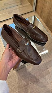Mocassim em Couro Marrom Café Bethy