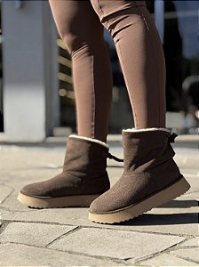 Bota Marrom 2 em 1 Com Pelos Monika