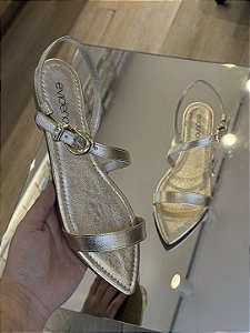 Rasteira Dourada Com Fivela May