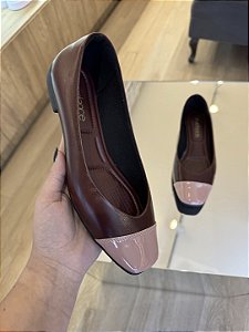 Sapatilha Marsala Com Biqueira Rosa Eneida