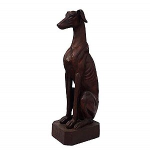 Escultura de Cachorro Whippet Galgo em Ferro Fundido