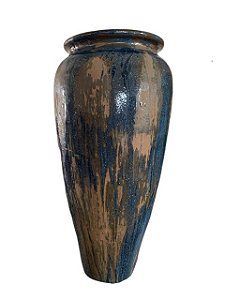 Vaso de Cerâmica Vietnamita Azul Petróleo - Grande
