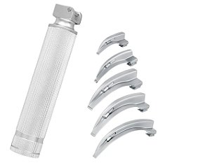 Kit Laringoscópio MD Adulto Com 5 Lâminas Macintosh Curva