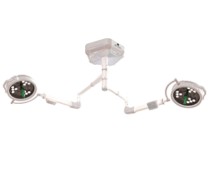 FOCO CIRÚRGICO DE TETO FL 2000 TLM 12X12 LEDS - 02 BRAÇOS | MEMBRANA | GIRO 360° MEDPEJ