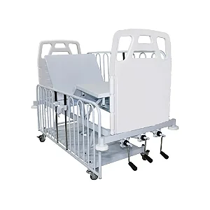 BERÇO FAWLER 03 MANIVELAS CABECEIRA E PESEIRA EM POLIURETANO C/ CARENAGEM - PE2708 PORTAL HOSPITALAR