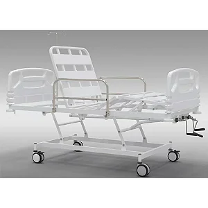 CAMA FOWLER 3 MANIVELAS DOBRÁVEL, CABECEIRA E PESEIRA ABS PORTAL HOSPITALAR