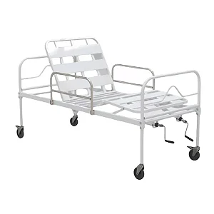 CAMA FOWLER 2 MANIVELAS DOBRÁVEL, CABECEIRA E PESEIRA REMOVÍVEL PORTAL HOSPITALAR