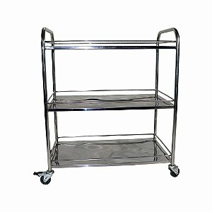 CARRO DE TRANSPORTE 3 BANDEJAS EM AÇO INOX – PE2800-I PORTAL HOSPITALAR