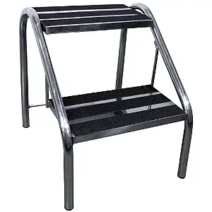 ESCADA 2 DEGRAUS – AÇO INOX COM FITA – PE2775 PORTAL HOSPITALAR