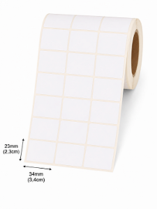 Etiqueta Adesiva Couche 34X23mm X3 Colunas (3,4cm x 2,3cm) Branca rolo 31 metros