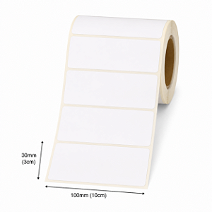 Etiqueta Térmica 100X30mm (10cm x 3cm) Adesiva Branca rolo 31 metros