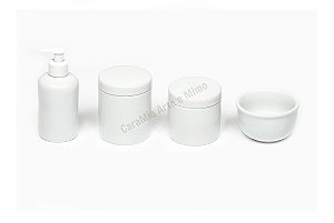 Kit Higiene Bebê Porcelana Branca 4 Peças