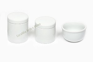 Kit Higiene Bebê Porcelana Branca 3 Peças