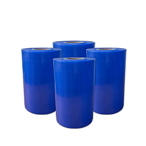 Kit com 4 Bobinas Plástica Azul Com Proteção Anticorrosiva VCI - 0,30x150m - 150 Micras